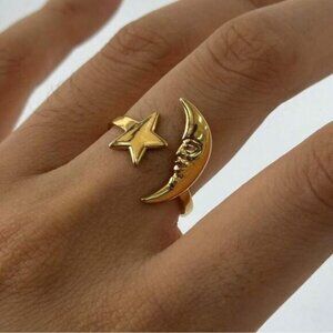 Gold Star and Moon Ring N1328